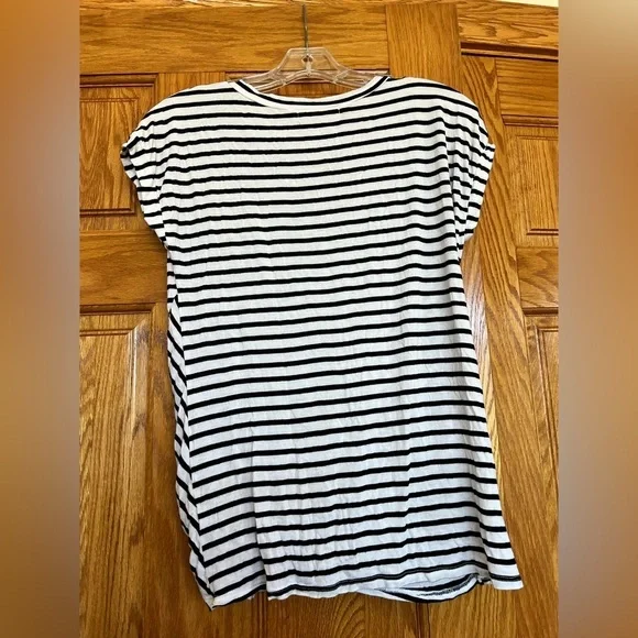 Haptics - Black and White Striped Women's Top - Picture 4 of 5